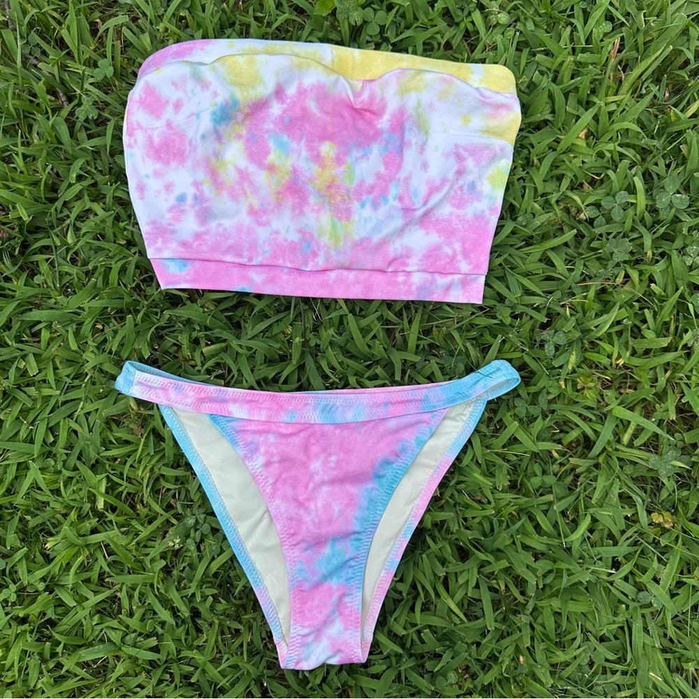 Re/done x solid and striped • tie-dye tankini set - size S